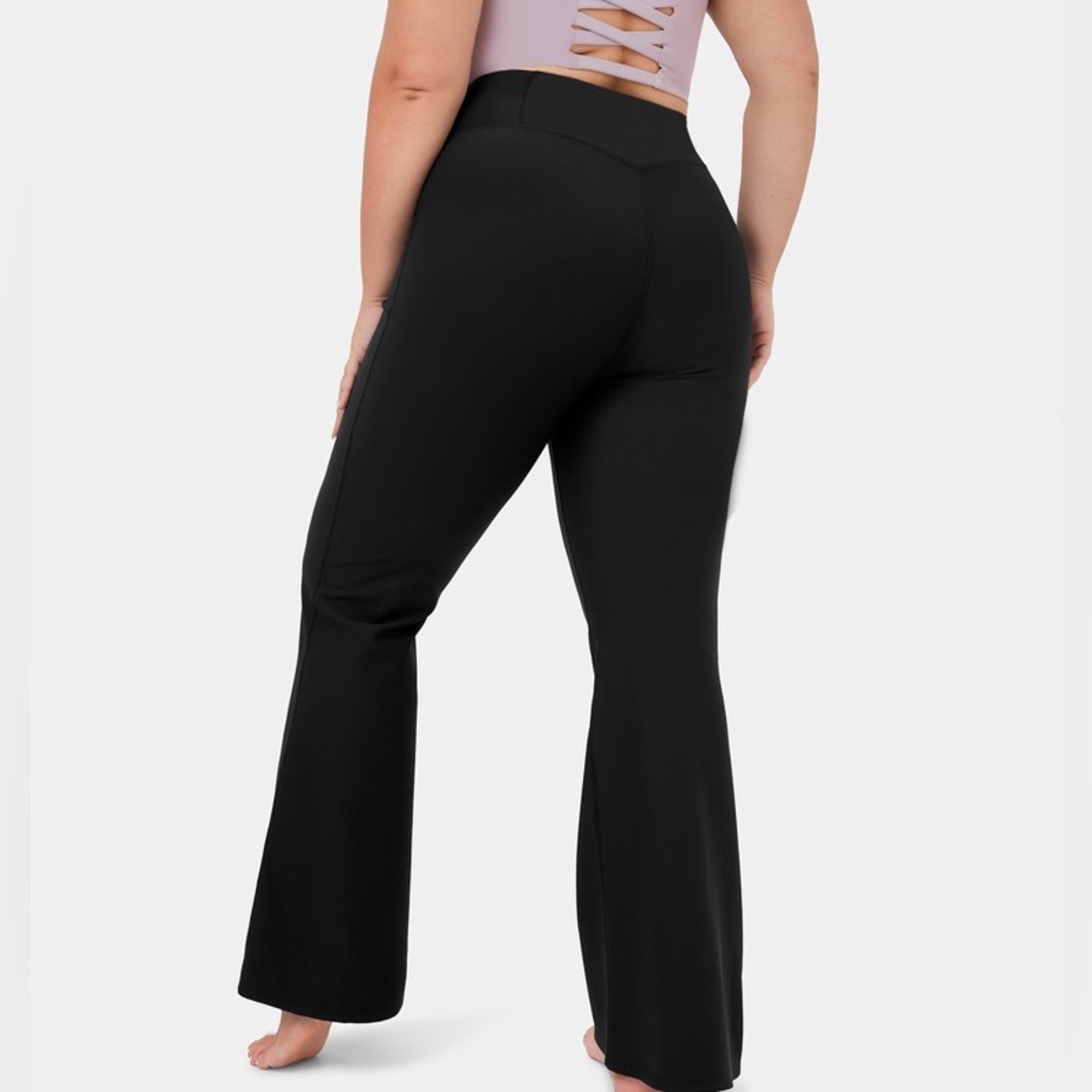 Black Crossover Flare Leggings
